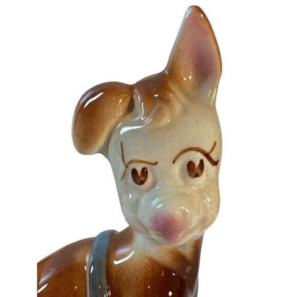VTG Planter Ceramic Pottery Kitschy Donkey Burro Pulling Wagon Cart - Picture 1 of 14